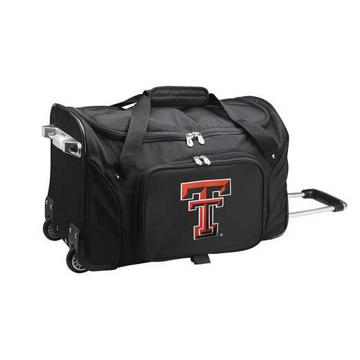 CLTTL401: NCAA Texas Tech Red Raiders 22IN WHLD Duffel Nylon Bag